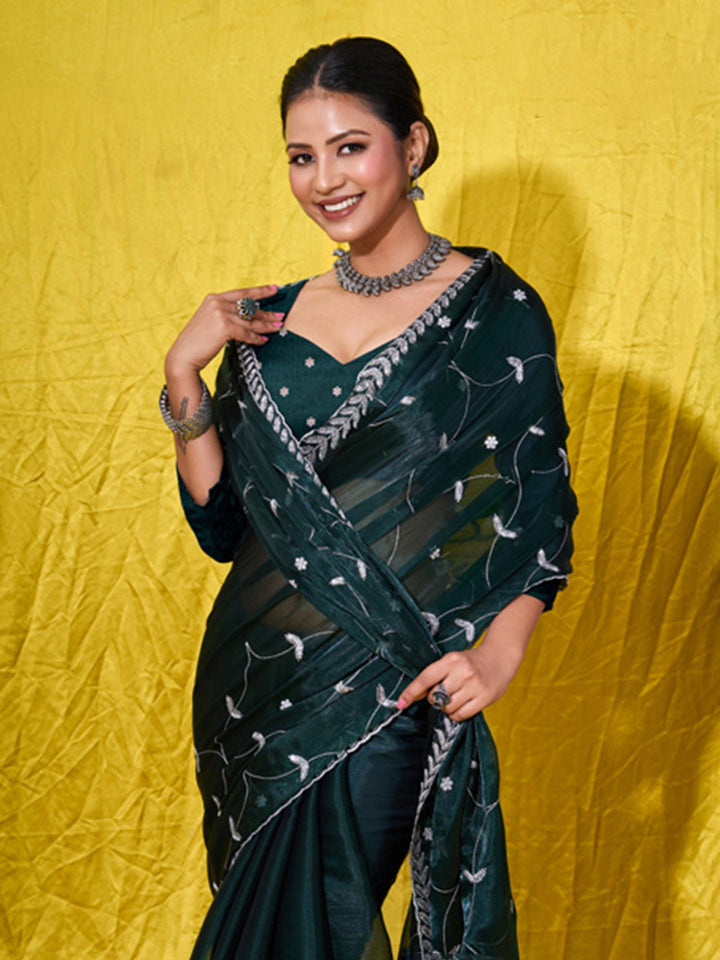 Embroidered Chiffon Saree