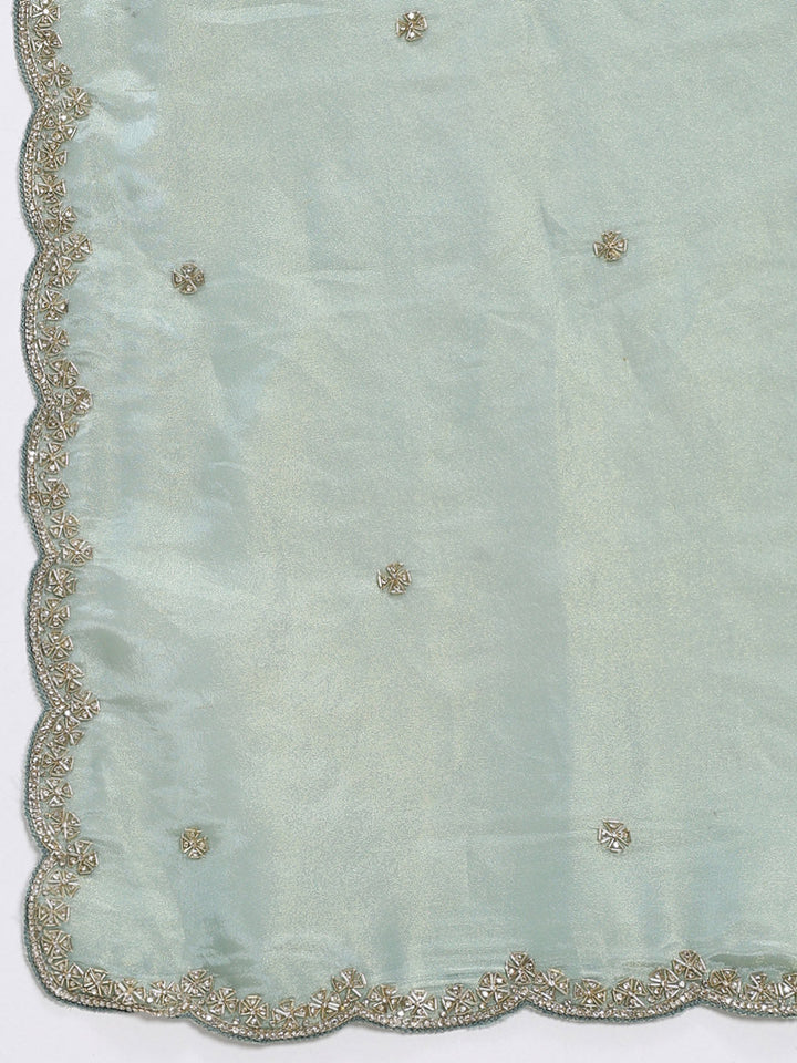 Stone Embroidery Tissue Saree