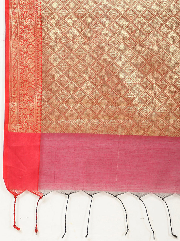 Plain Zari Border Woven Cotton Saree