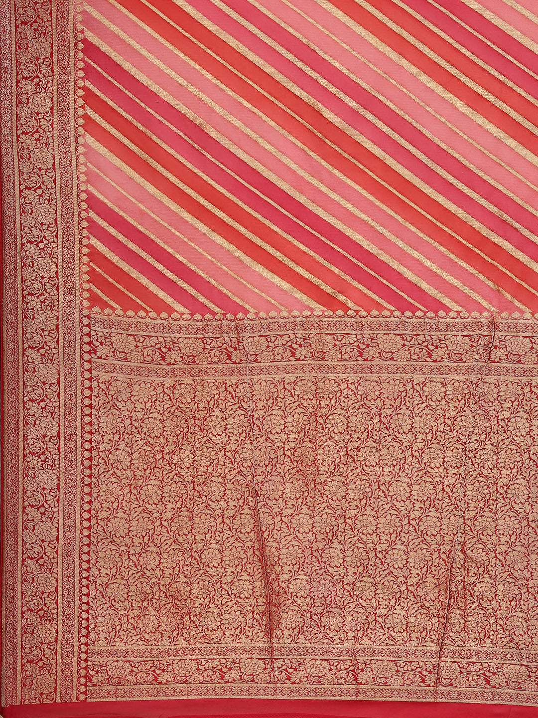 Stripes Zari Jaal Banarasi Plain Saree