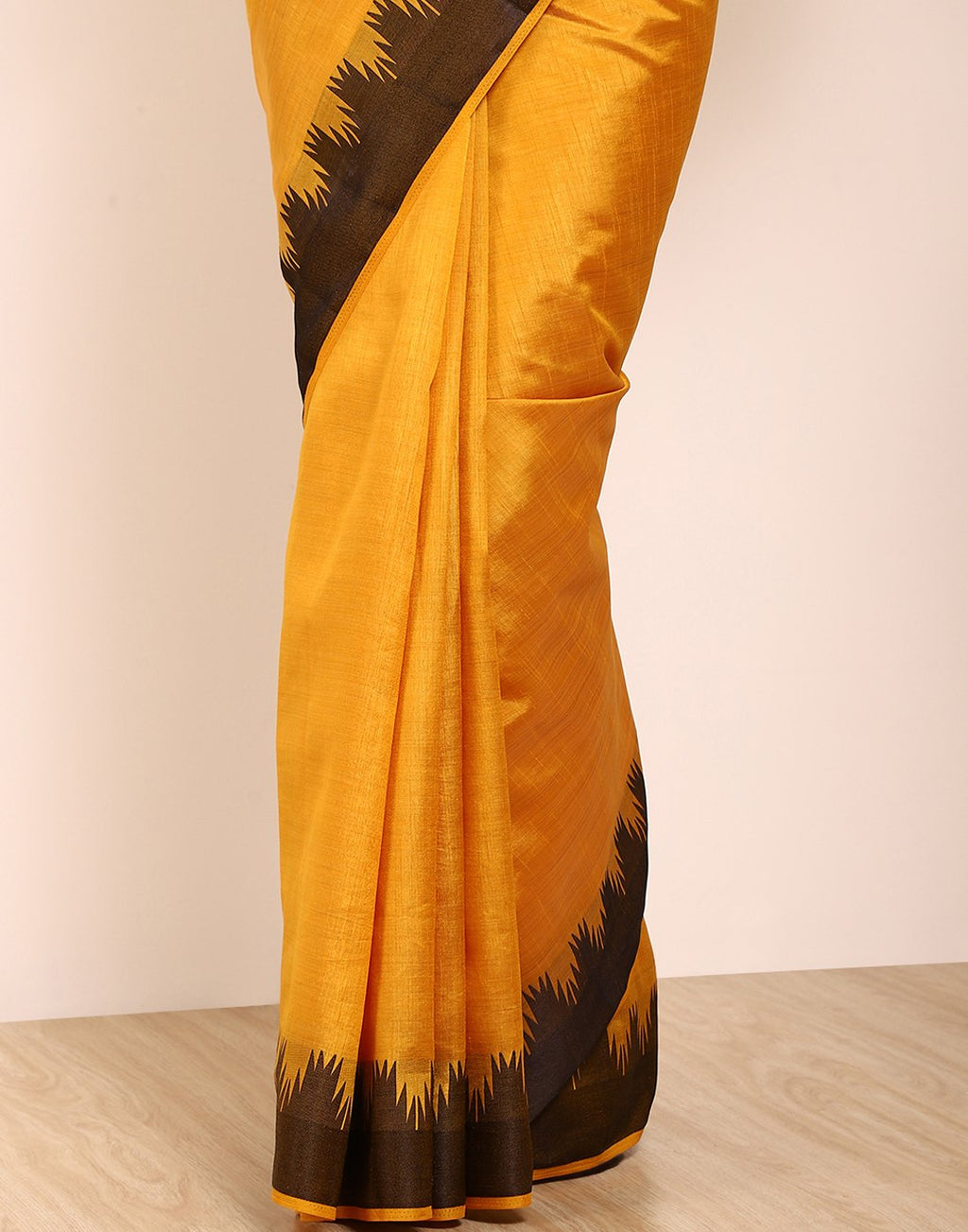 MBZ Meena Bazaar-Mustard Art Handloom Saree