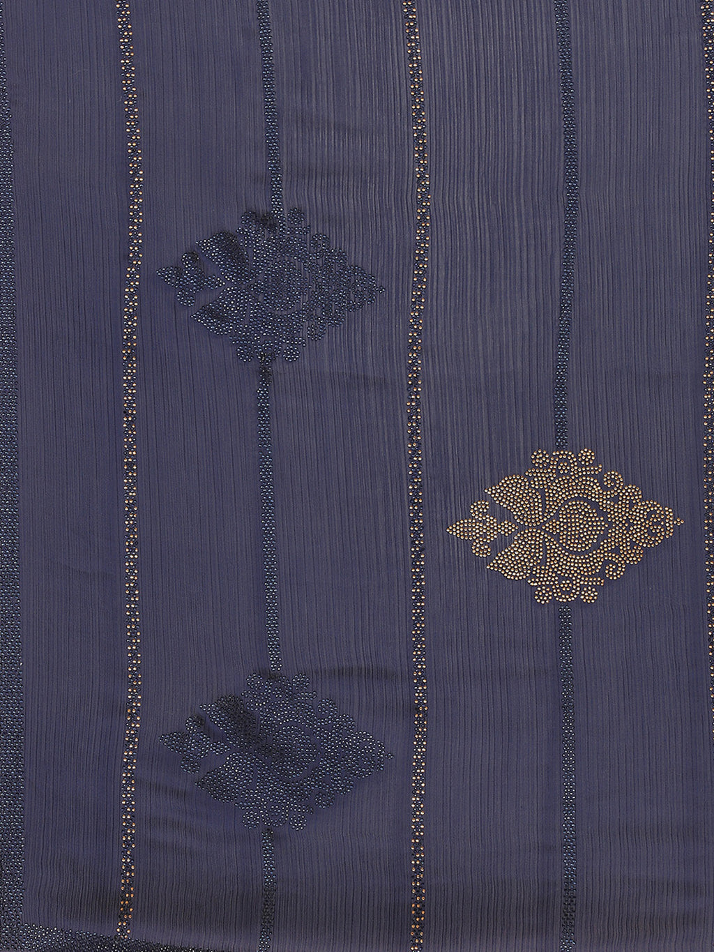 Zari Border Booti Chiffon Plain Saree
