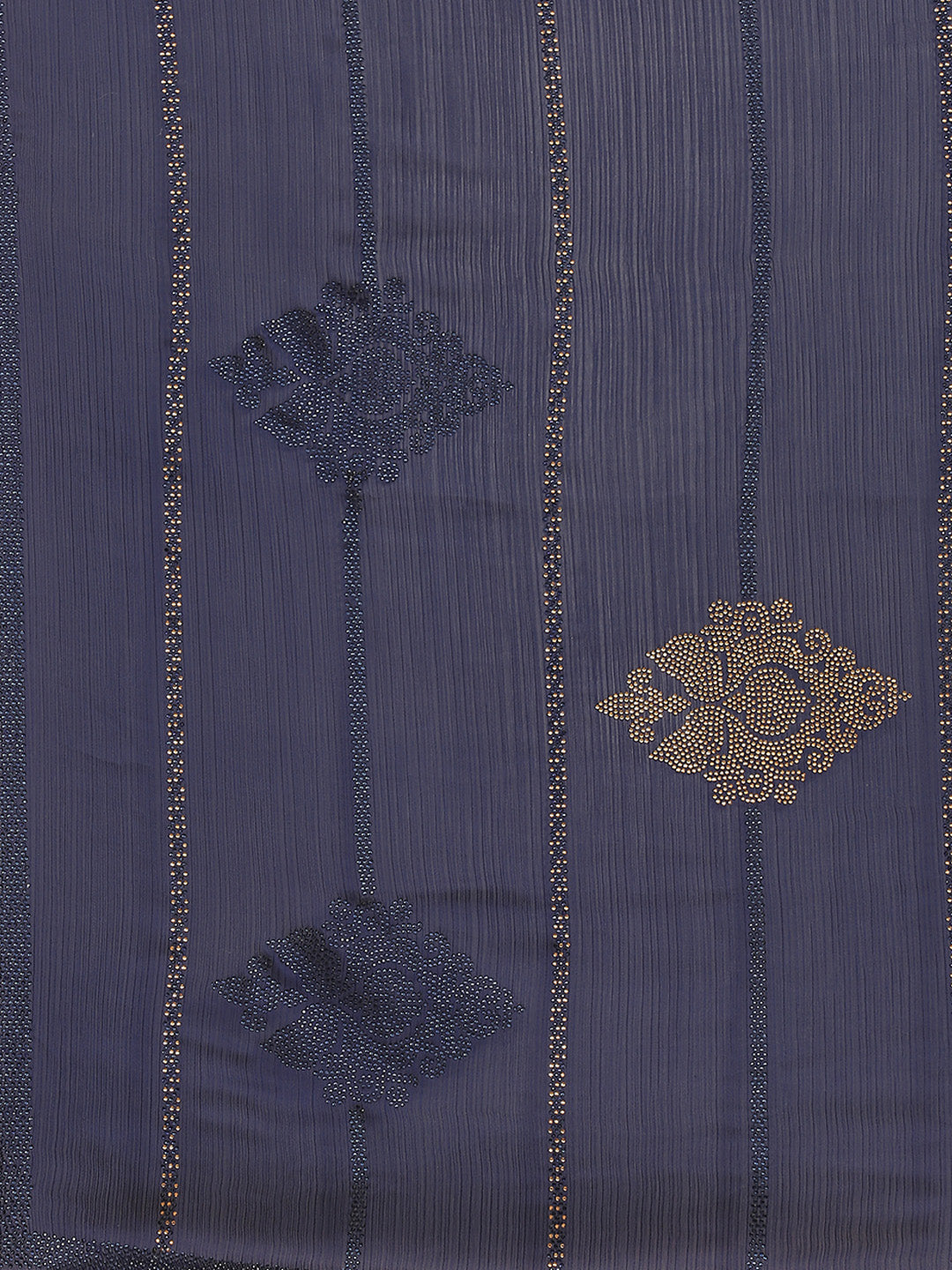 Zari Border Booti Chiffon Plain Saree