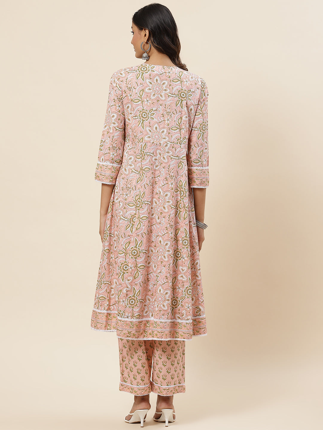Floral Printed Cotton Kurta With Palazzo