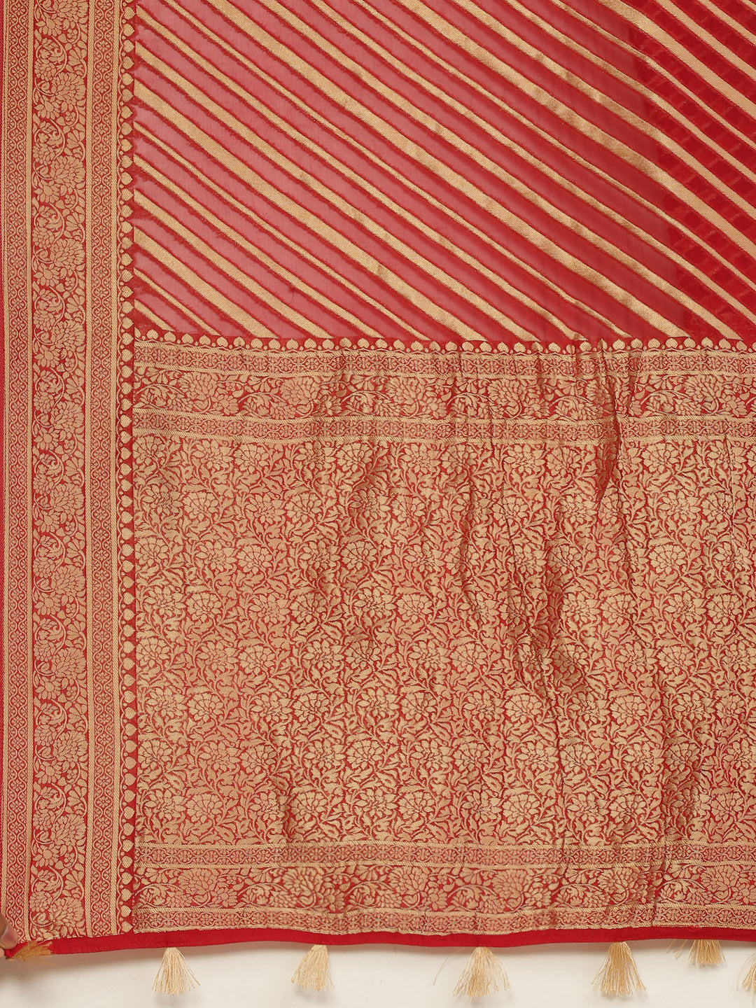 Plain Stripes Georgette Saree