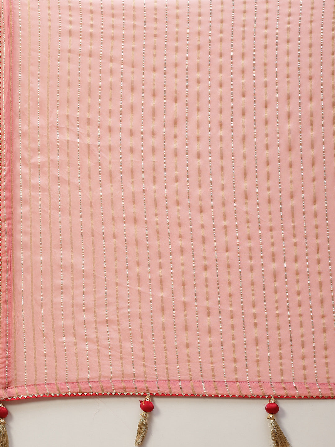 Stripes Embroidered Organza Saree