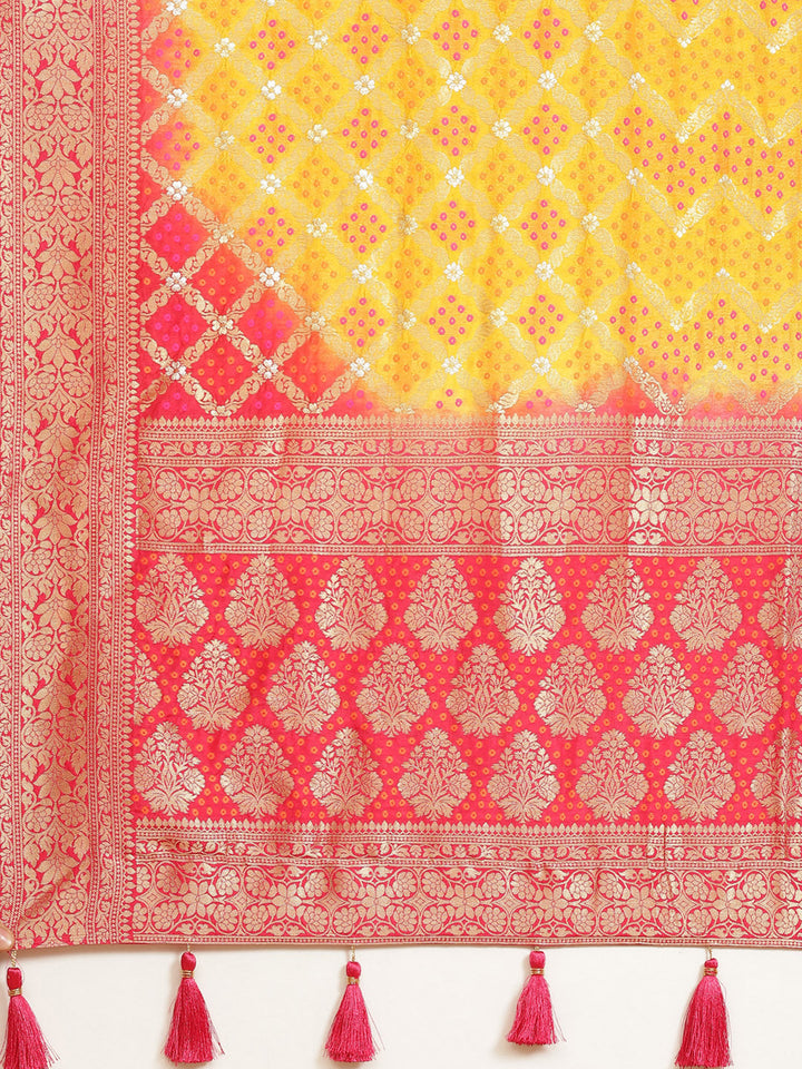 Banarasi Art mustard rani Handloom