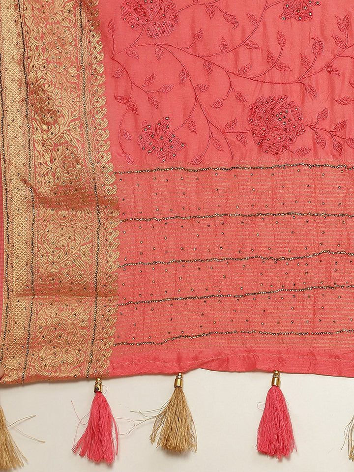 Swarovski Embroidered Handloom Saree