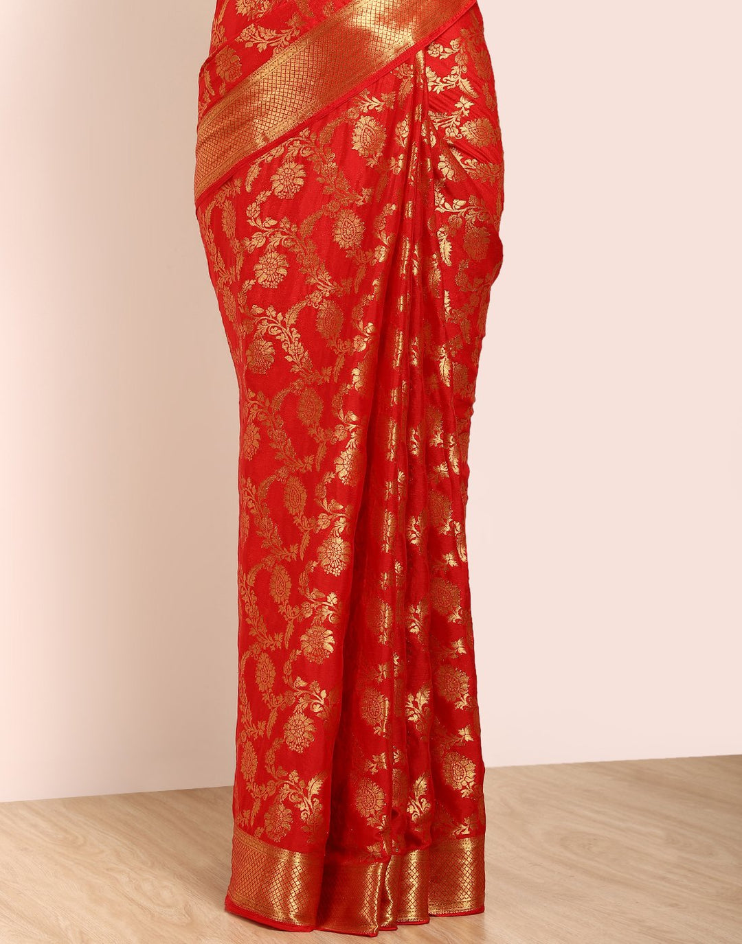 Red Art Crepe Saree