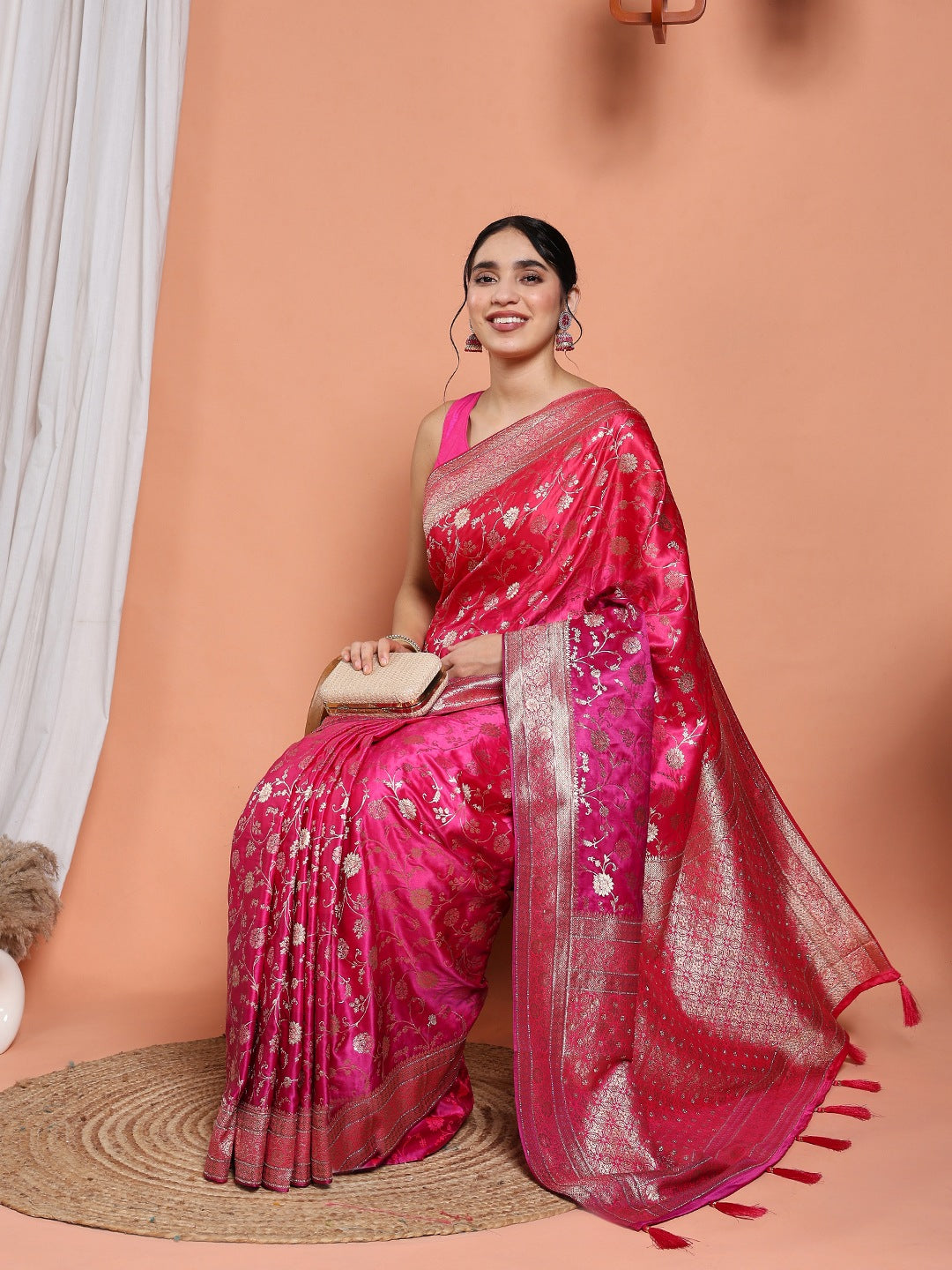 Woven Design Satin Saree
