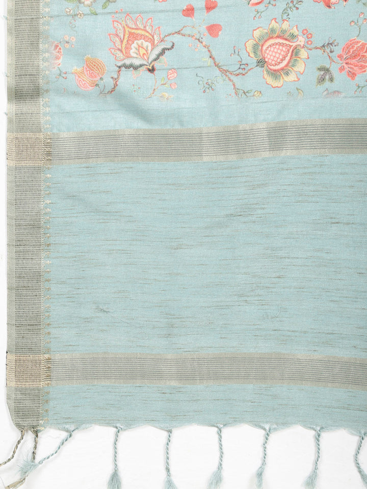 Digital Printed Tussar Saree