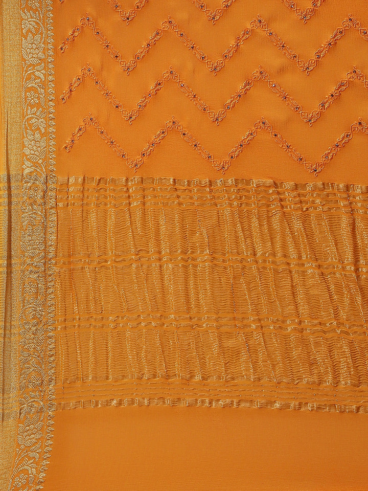 Embroidered Crepe Saree