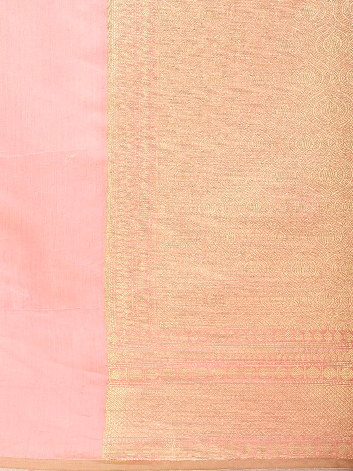 Zari Border Booti Woven Cotton Saree