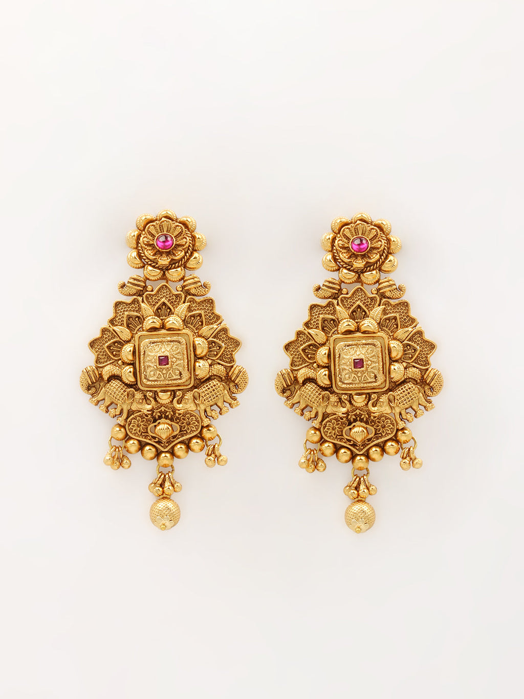 Gold Plated Necklace With Earrings