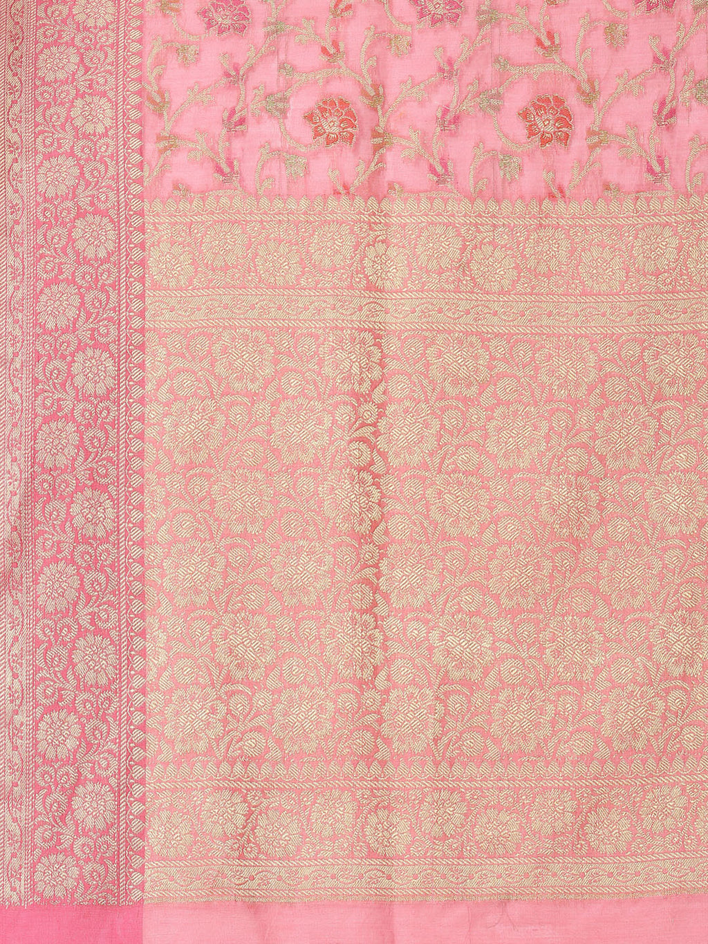 Floral Zari Jaal Cotton Woven Saree