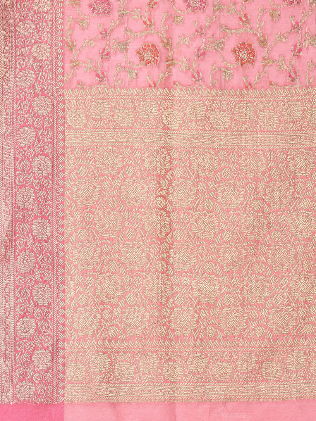 Floral Zari Jaal Cotton Woven Saree