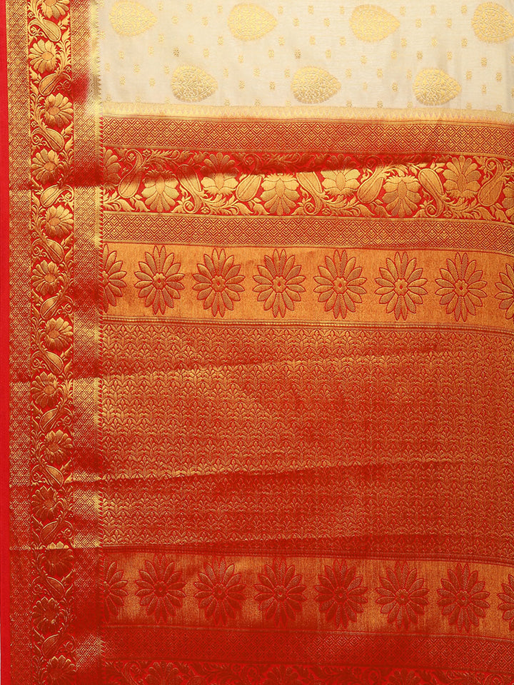 Zari Border Booti Handloom Woven Saree