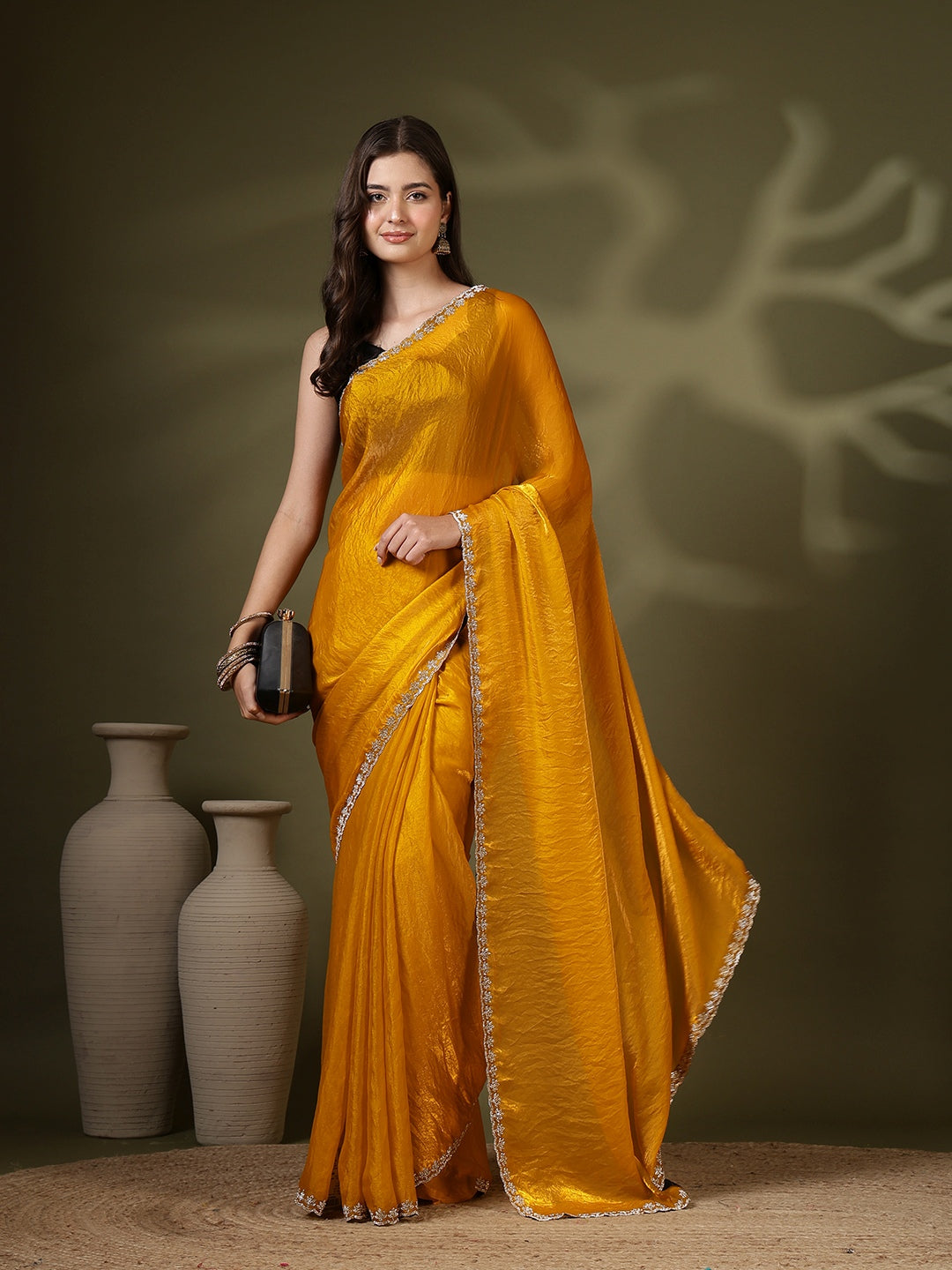 Embroidered Organza Saree