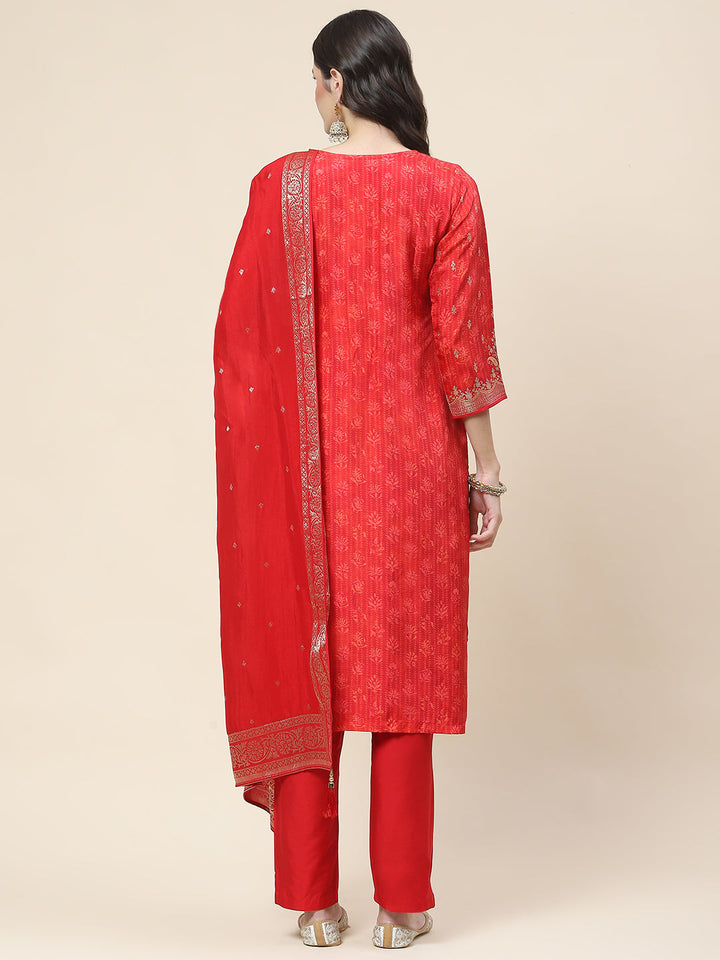Printed Handloom Kurta With Pants &amp; Dupatta