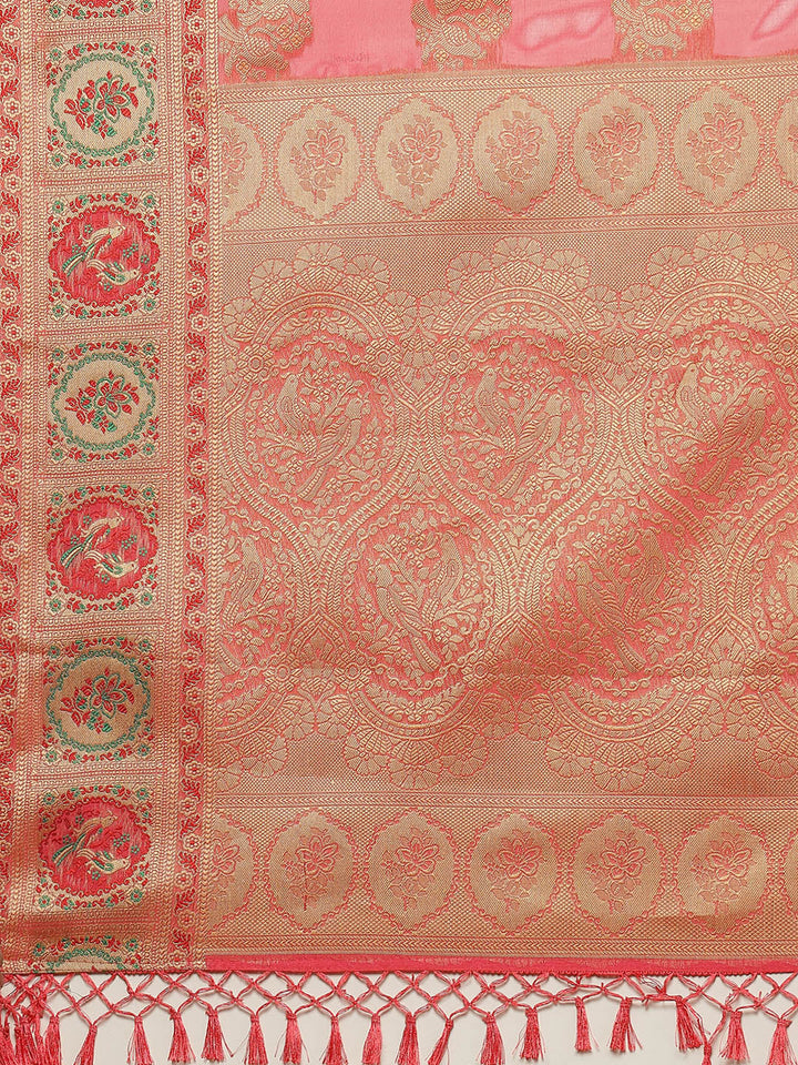 Zari Border Booti Cotton Woven Saree