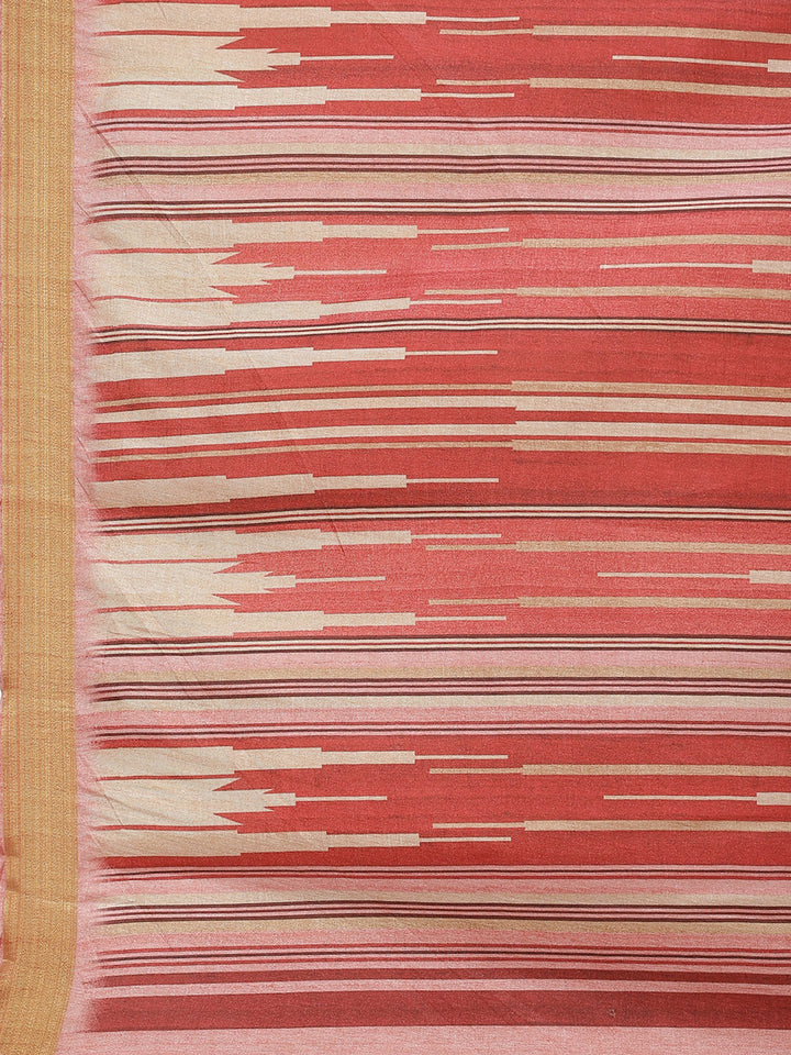 Printed Booti Tussar Saree