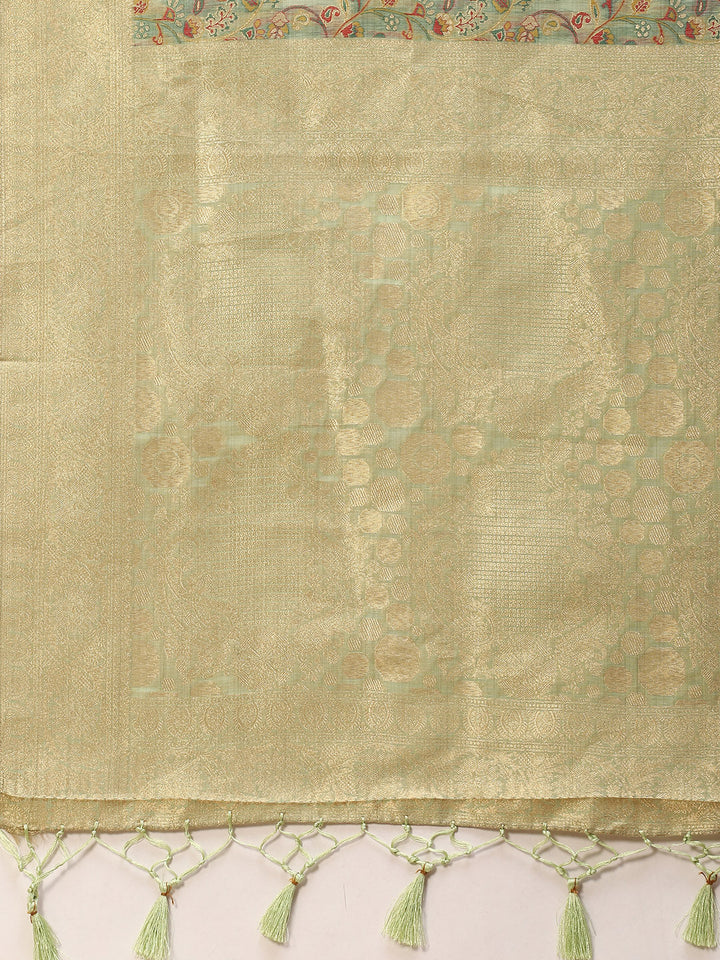 Floral Zari Jaal Handloom Woven Saree