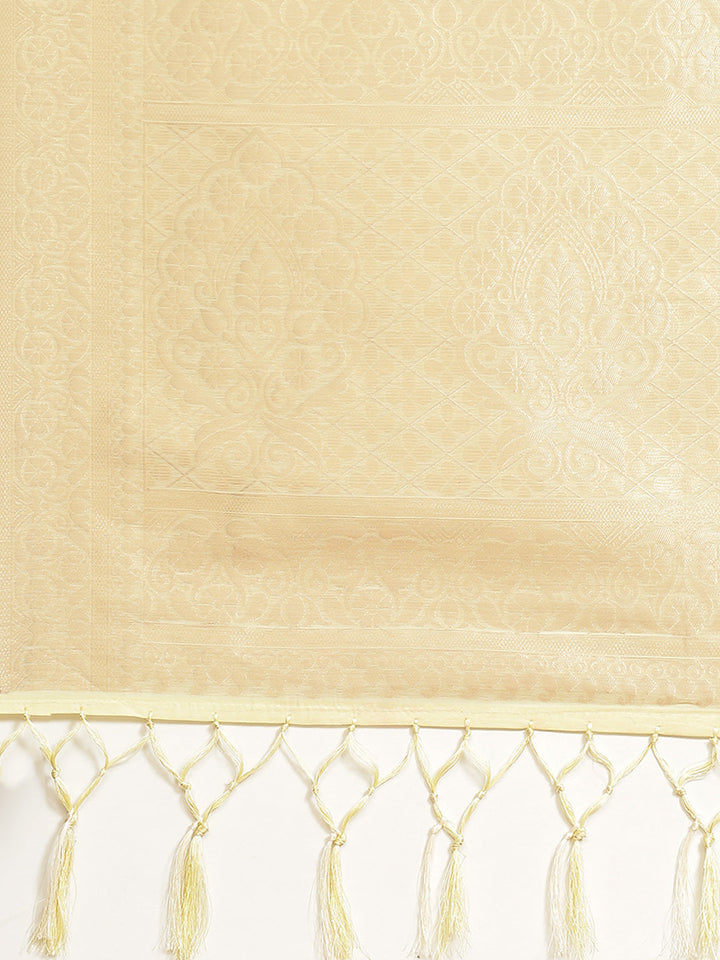 Digital Floral Printed Banarasi Pallu Cotton Chanderi Saree
