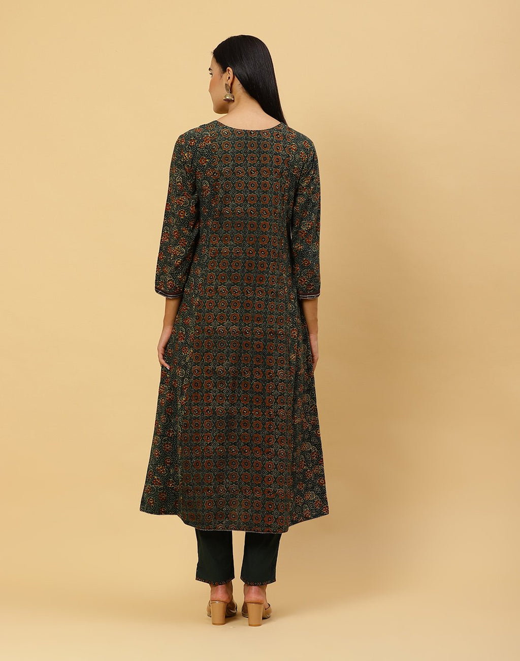 Printed Cotton Anarkali Salwar Kameez Stitched Suit With Dupatta