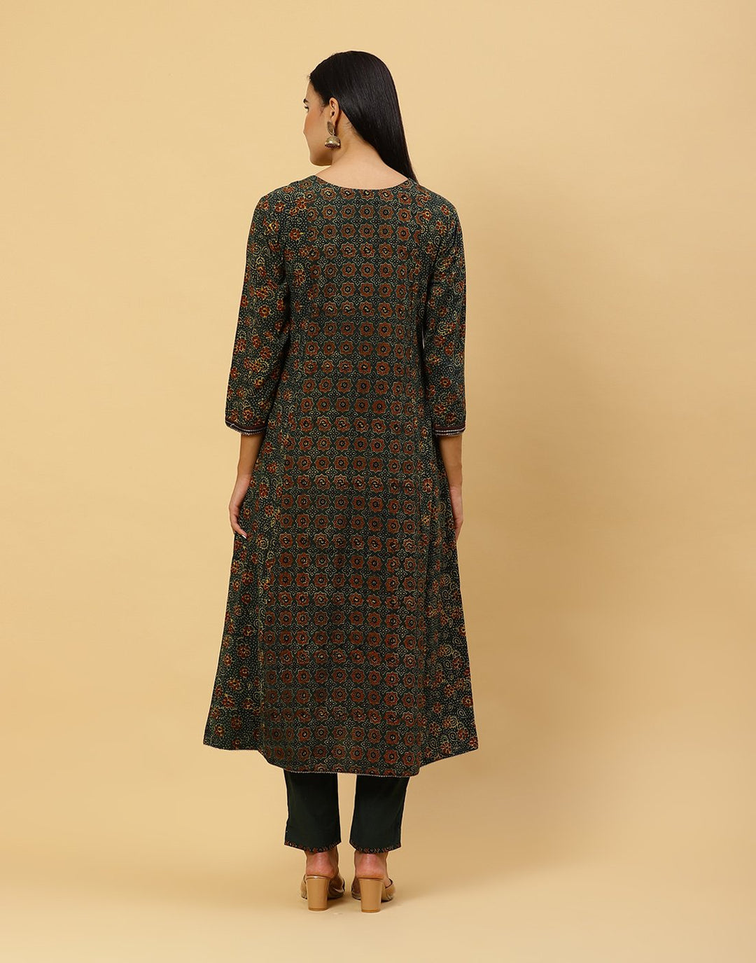 Printed Cotton Anarkali Salwar Kameez Stitched Suit With Dupatta