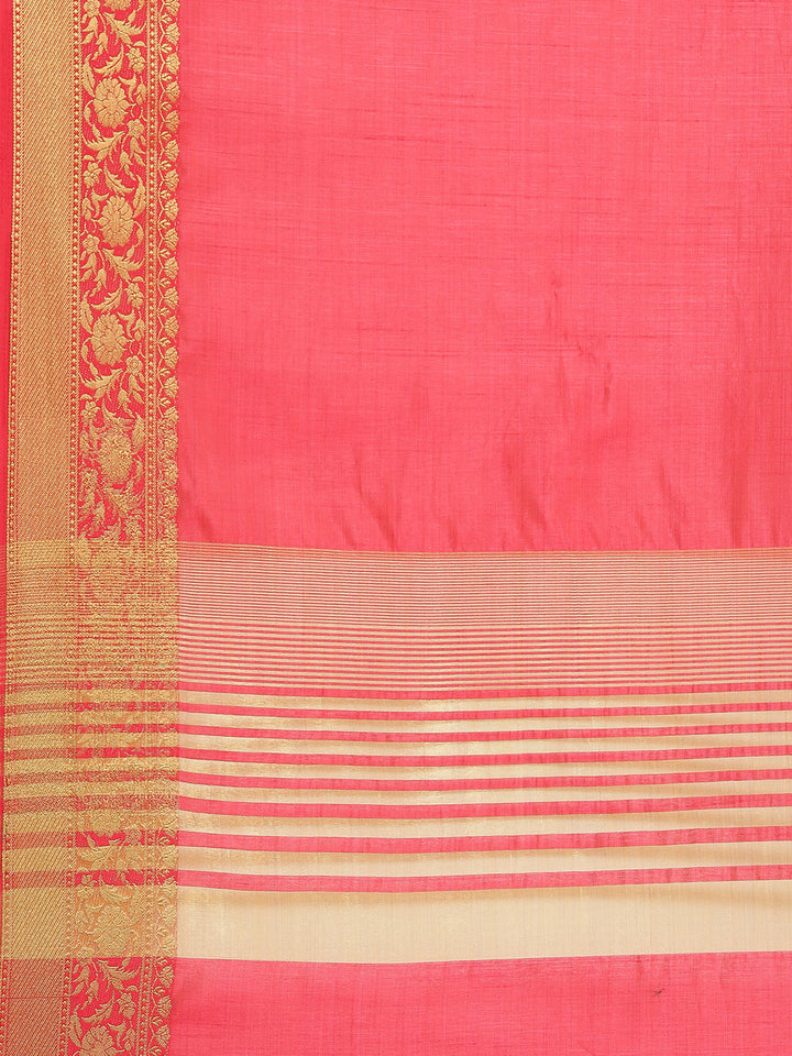 Plain Art Handloom Saree with  Zari Border