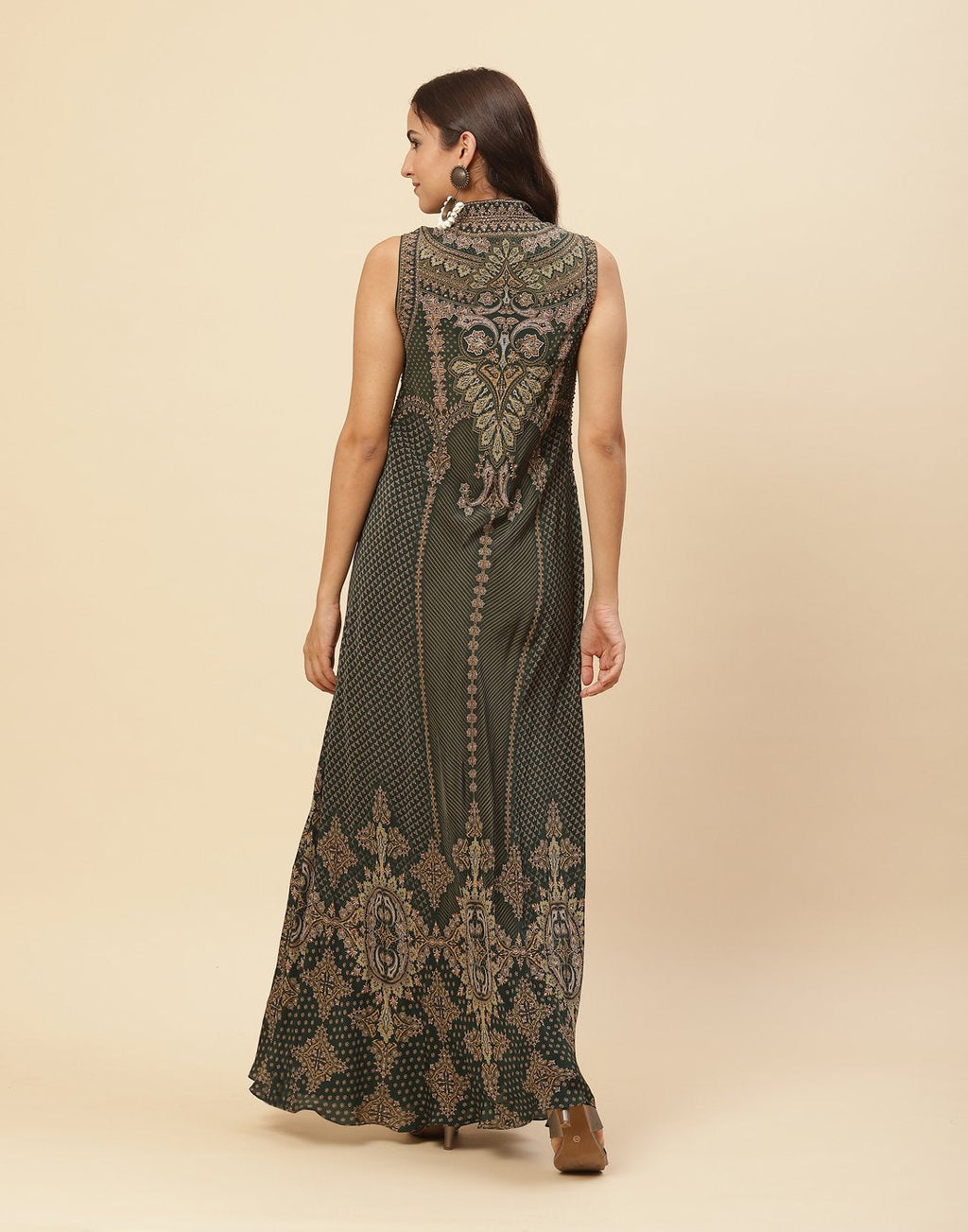 Digital Printed Crepe Gown