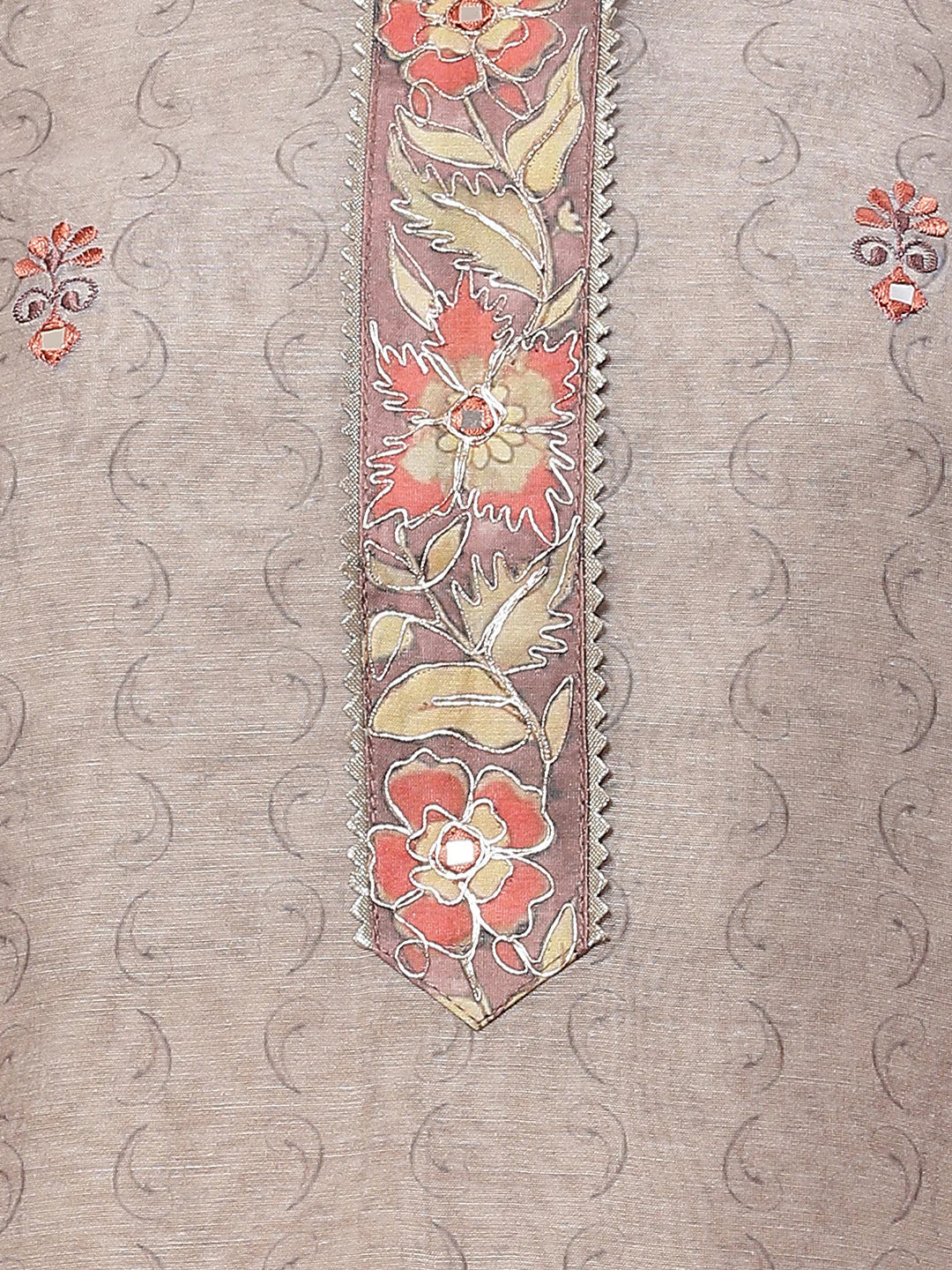Printed Chanderi Unstitched Suit Piece With Dupatta