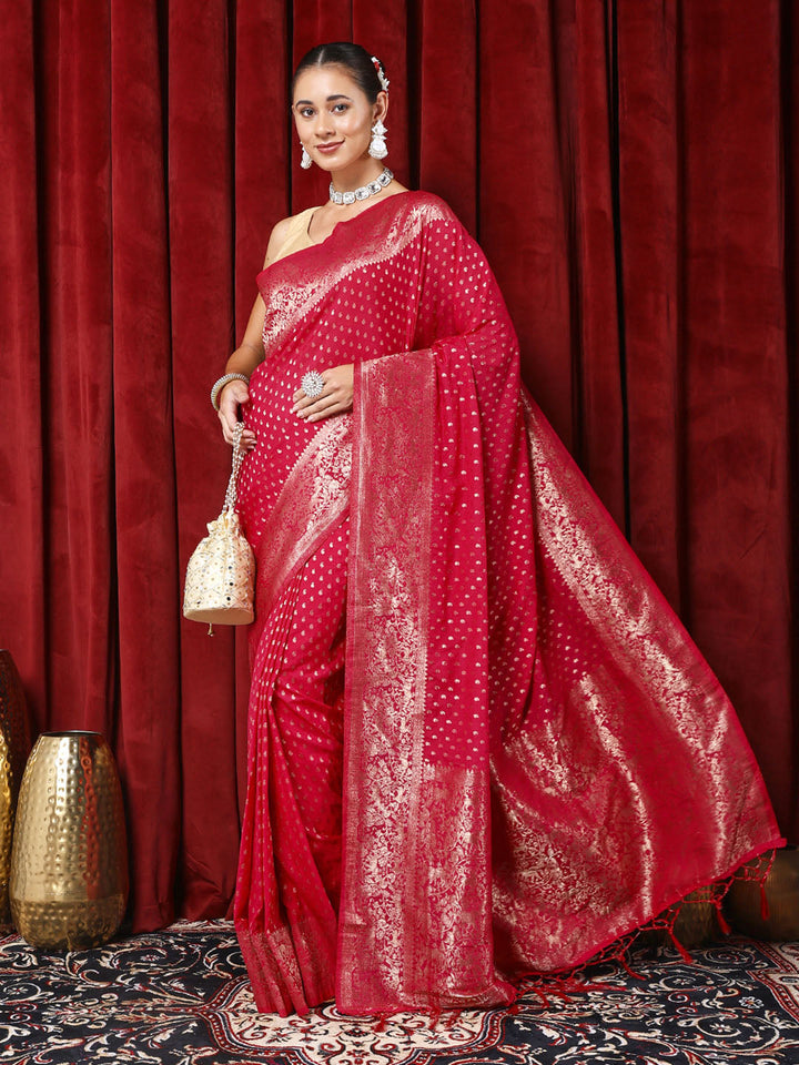 Zaari Jaal Crepe Saree