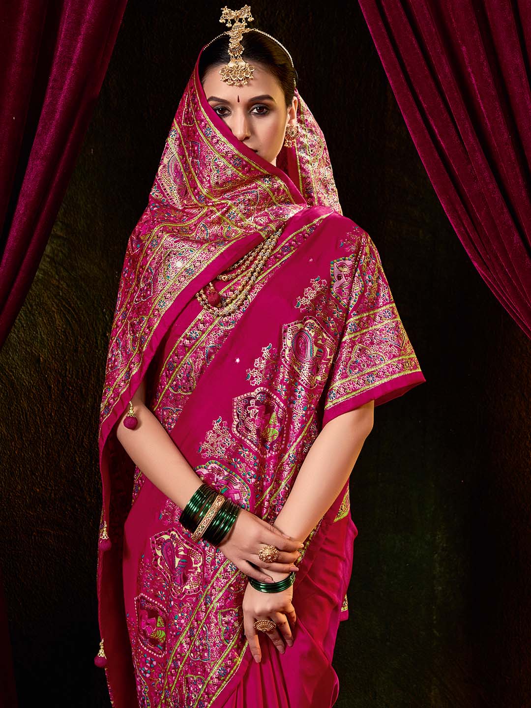 Digital Printed Art Silk Woven Saree