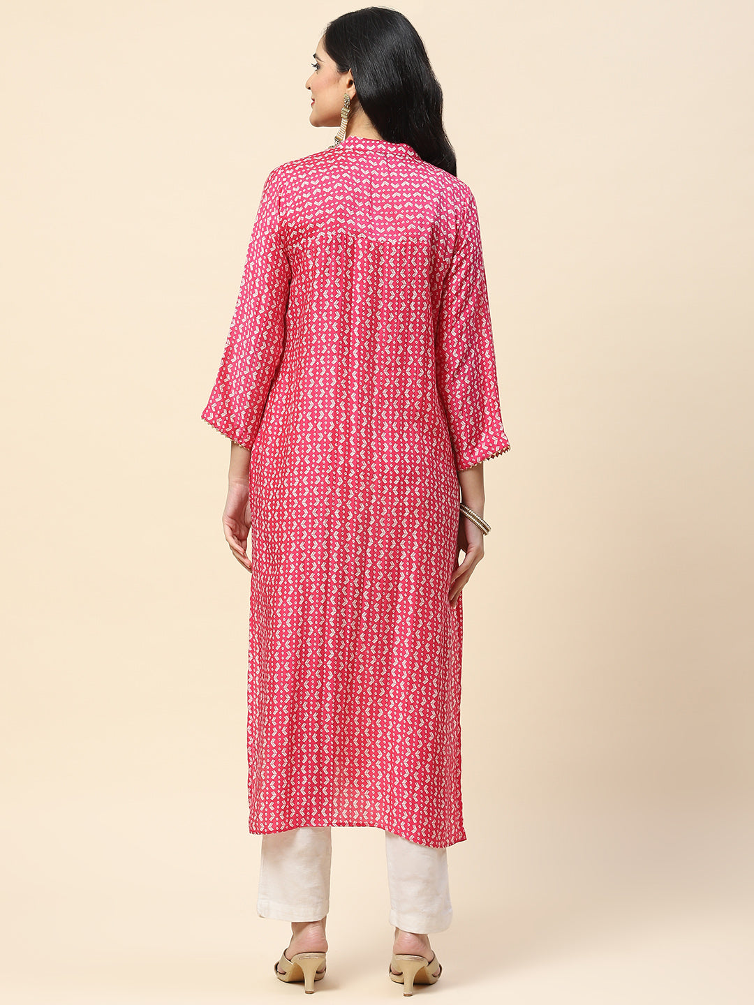 Printed With Yoke Embroidered Muslin Kurta