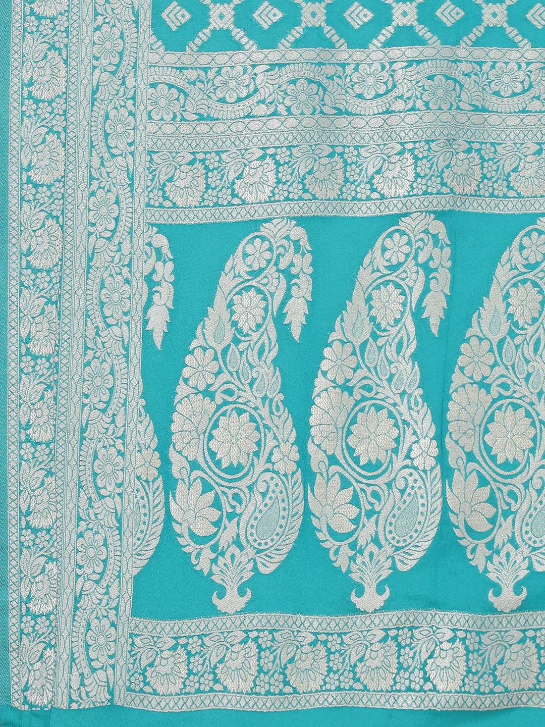 Zari Jaal Crepe Plain Saree