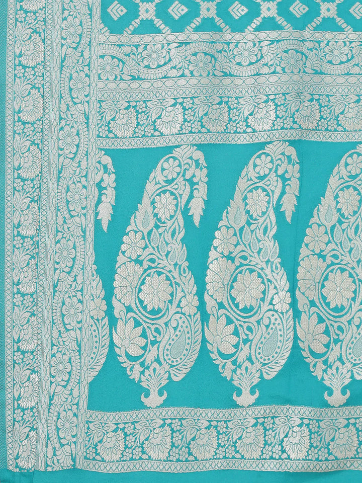 Zari Jaal Crepe Plain Saree