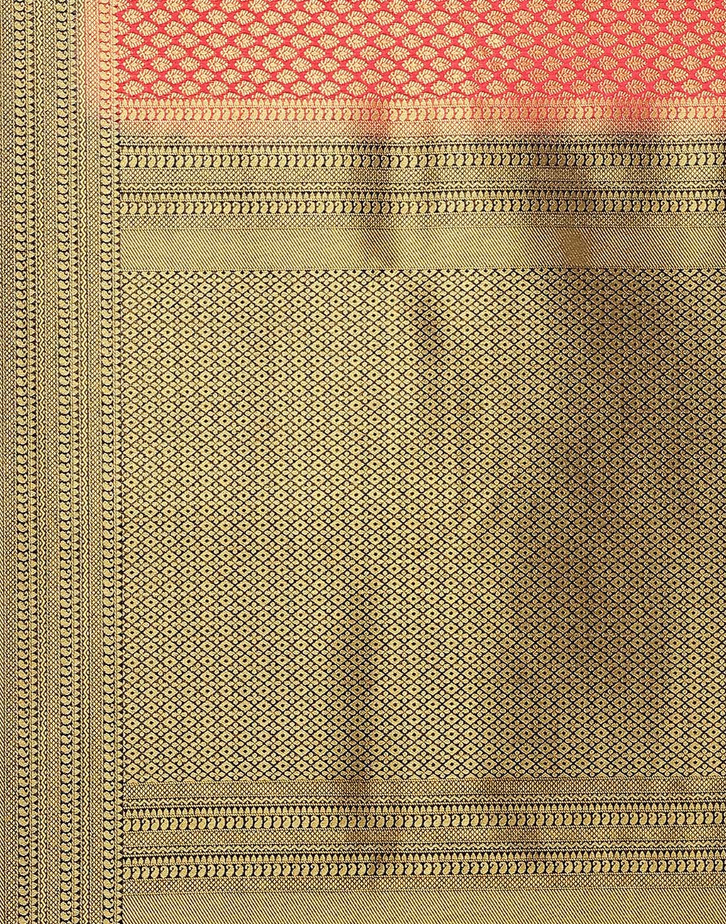Zari Border Booti Art Handloom Woven Saree