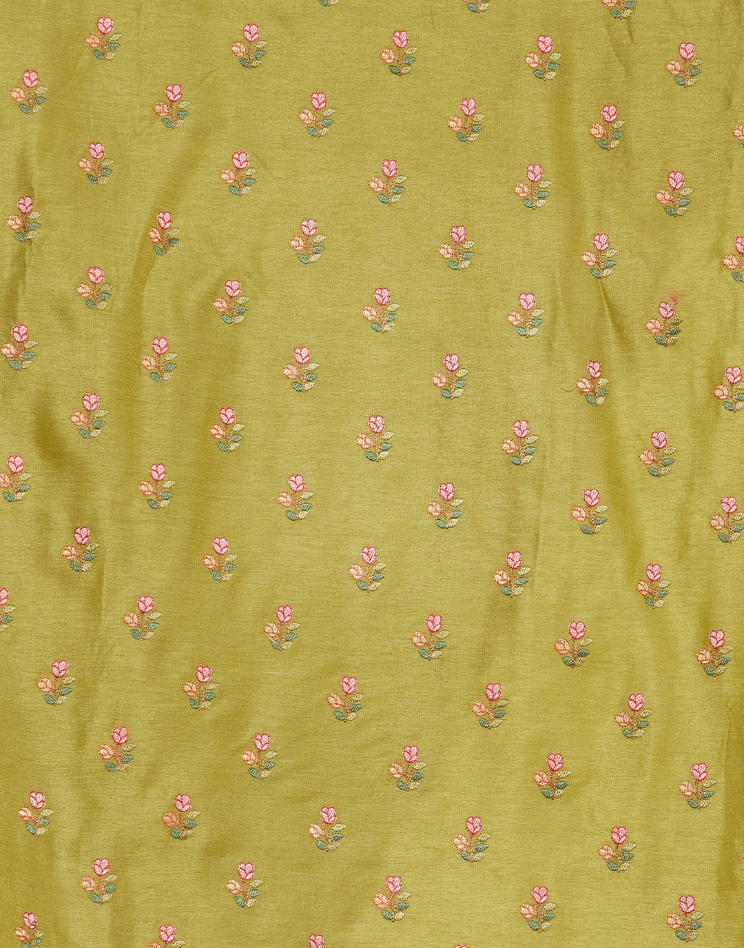 Embroidered Art Handloom Dupion Suit Piece With Organza Dupatta