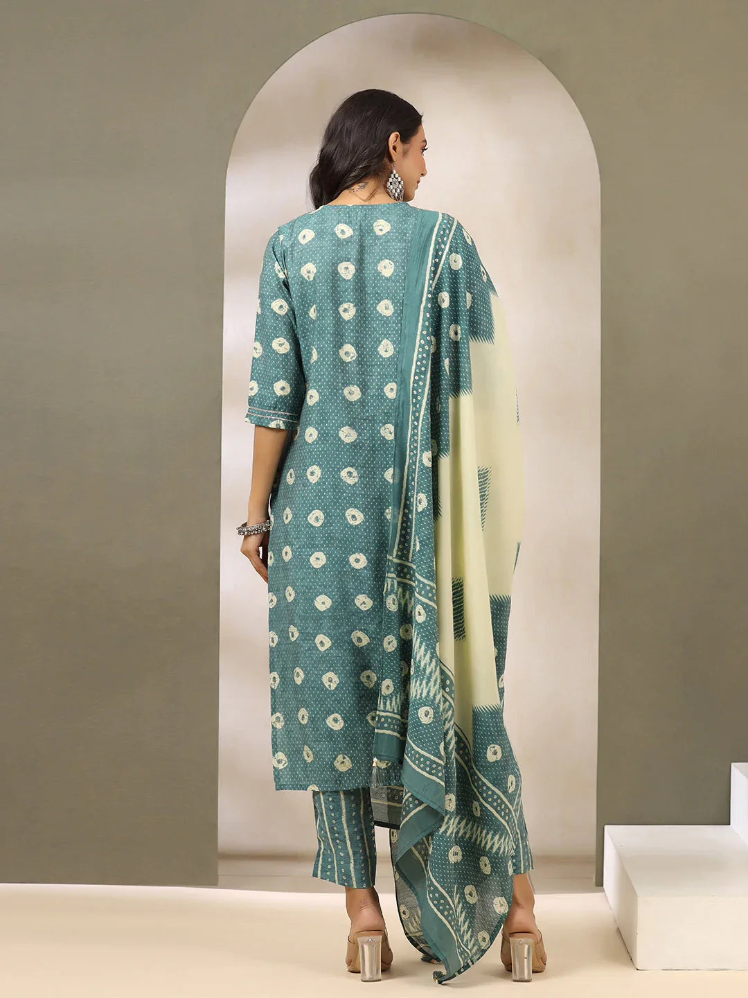 Printed Muslin Kurta With Pants &amp; Dupatta