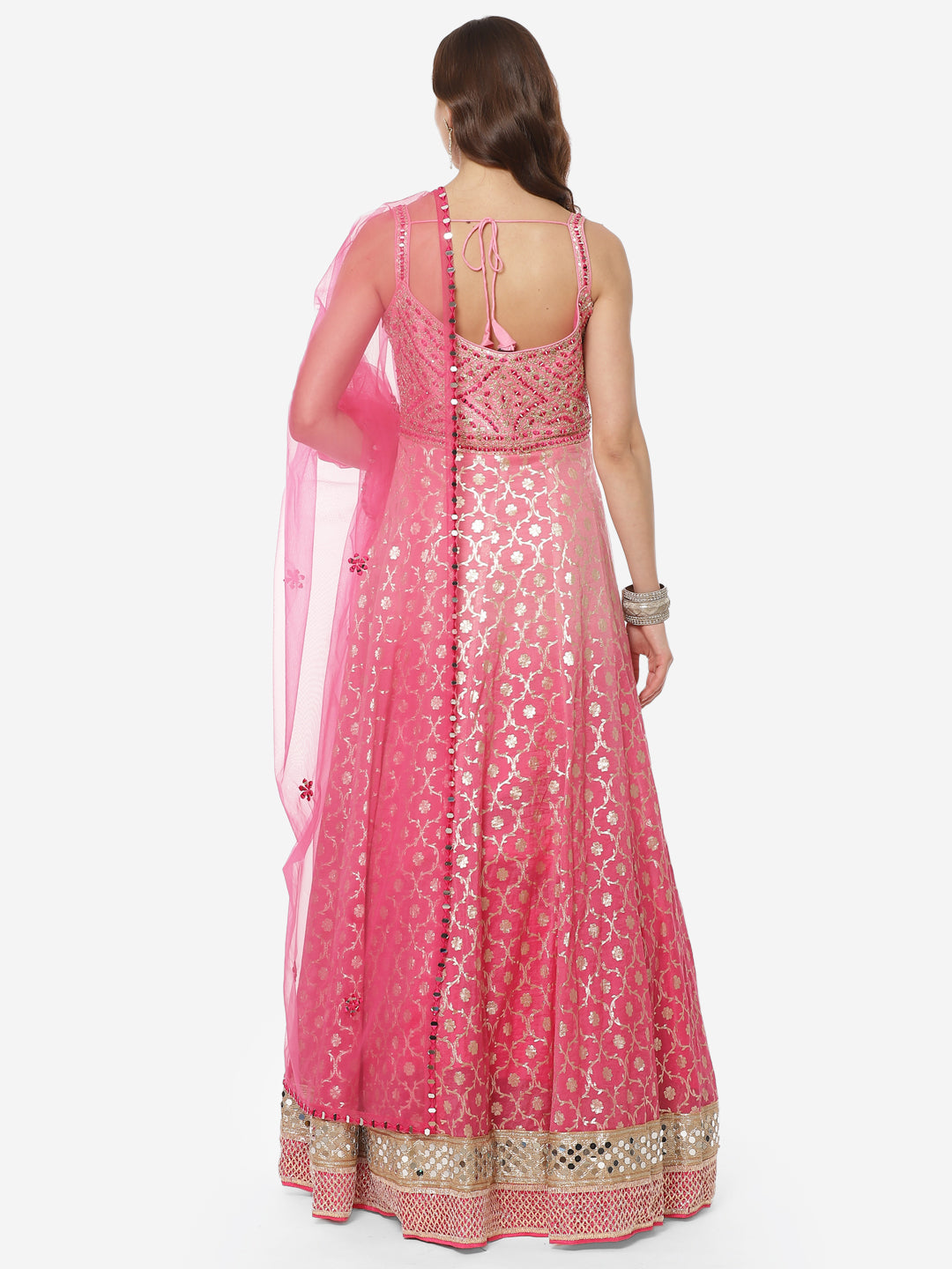 Zari Jaal Cotton Stitched Salwar Kameez With Net Dupatta