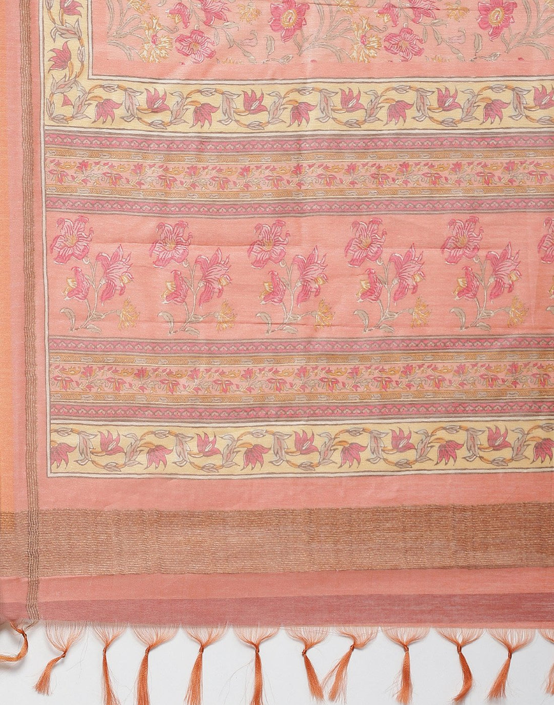 Printed Cotton Linen Saree