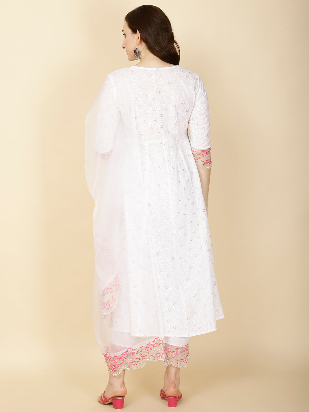 Booti Printed Cotton Kurta With Pants &amp; Dupatta