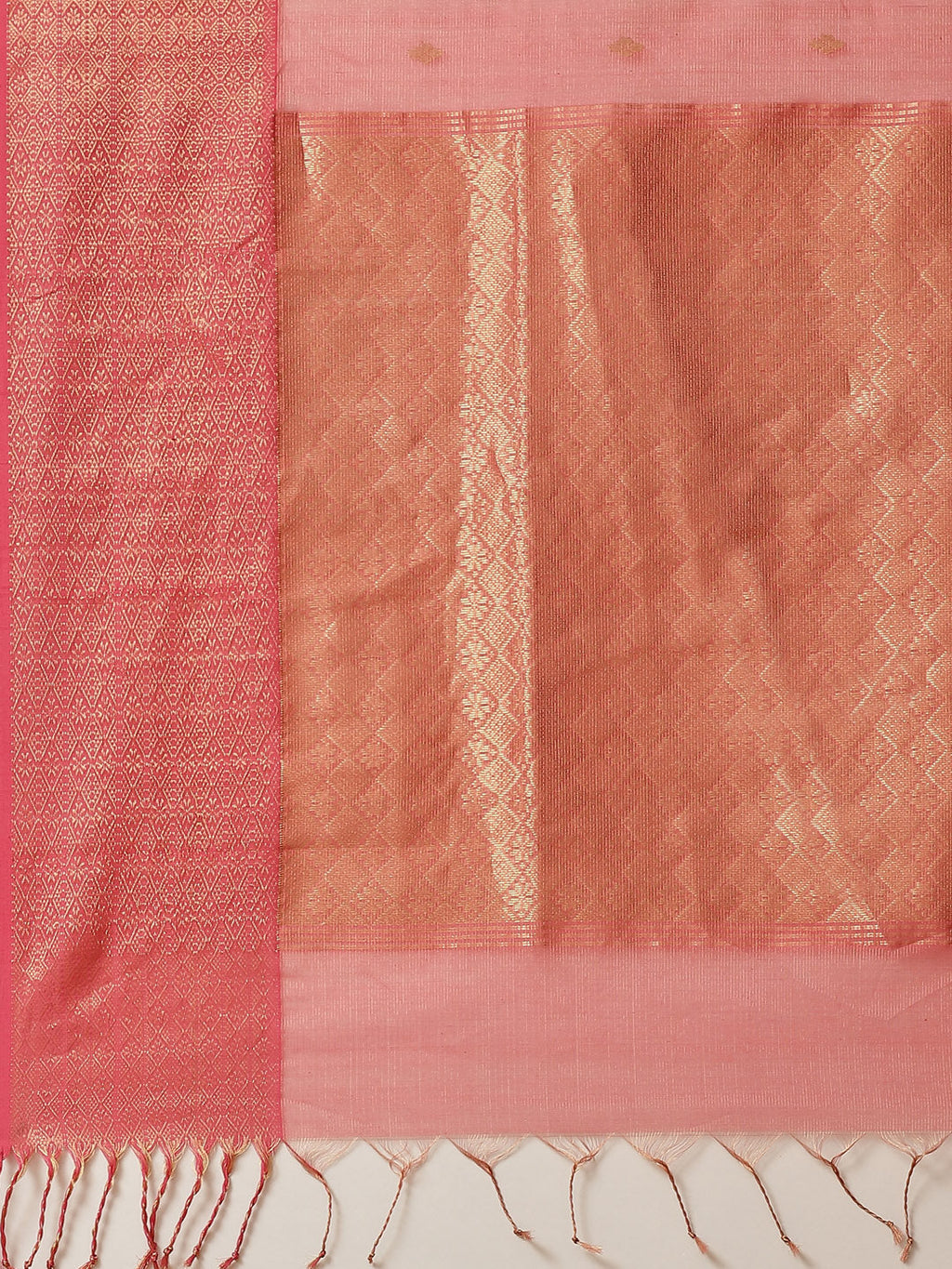 Zari Border Booti Cotton Woven Saree
