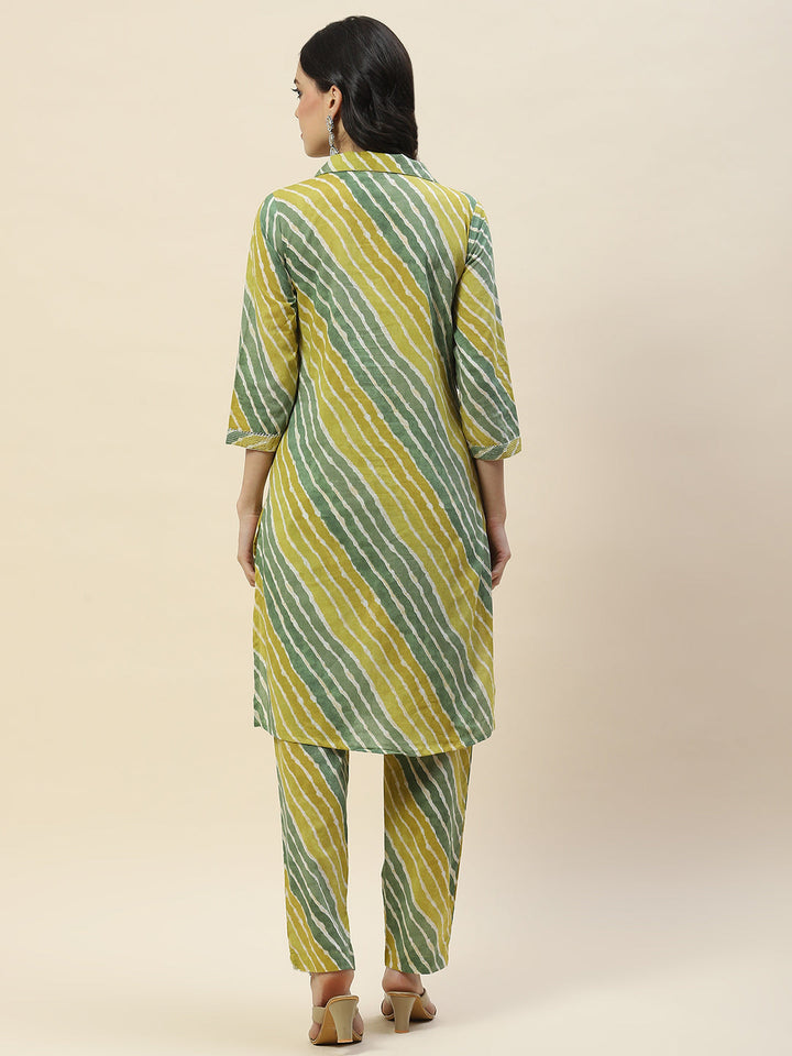 Printed Cotton Kurta With Pants