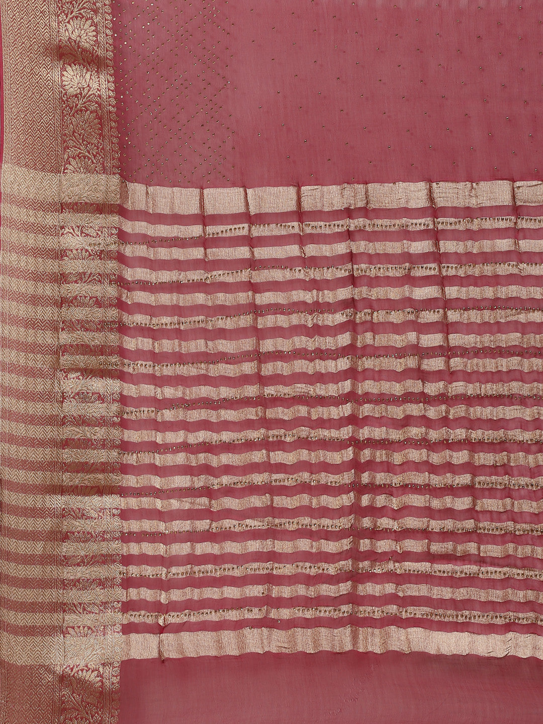 Stone Work Georgette Plain Saree