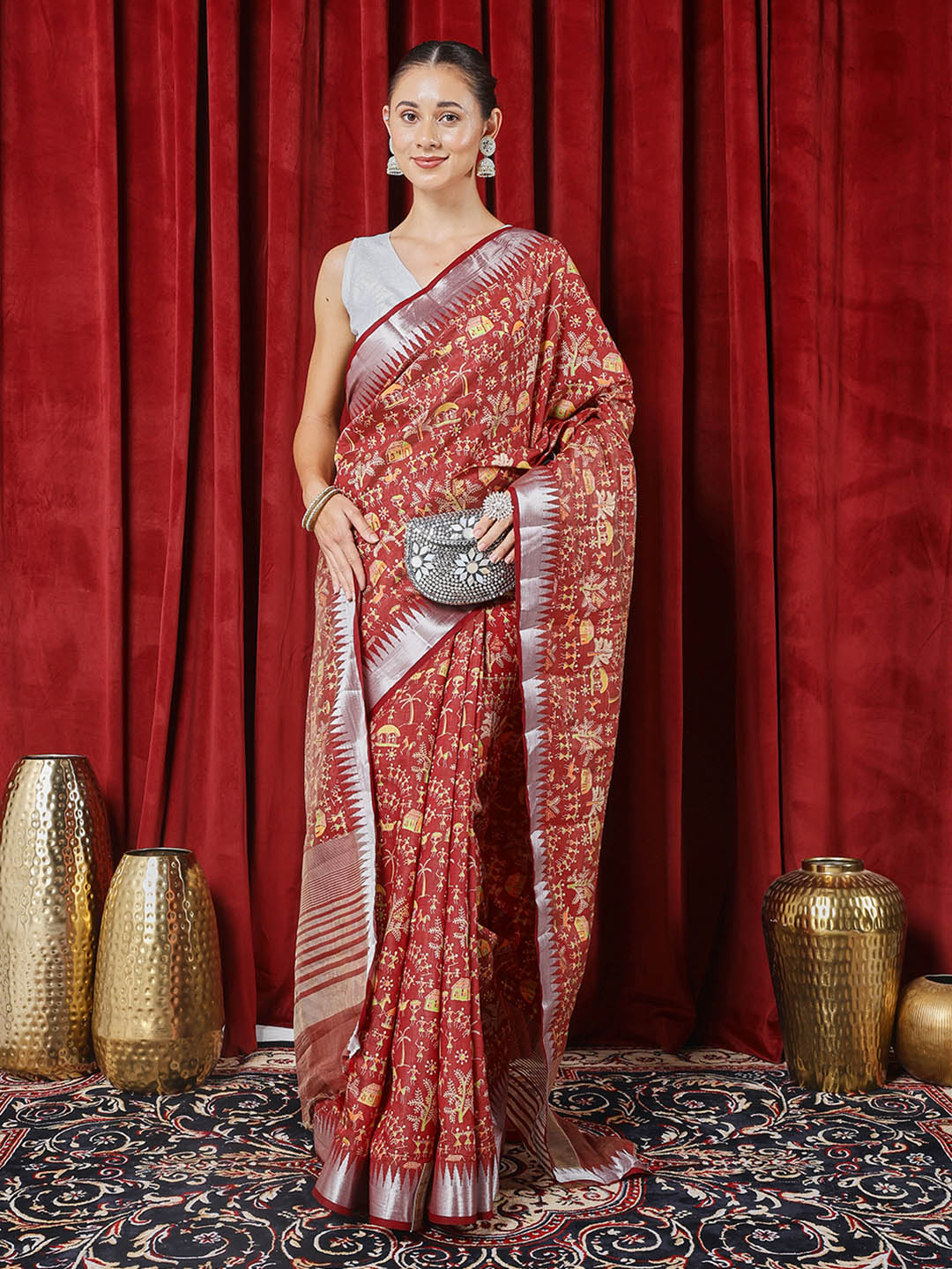 Digital Printed Art Silk Saree