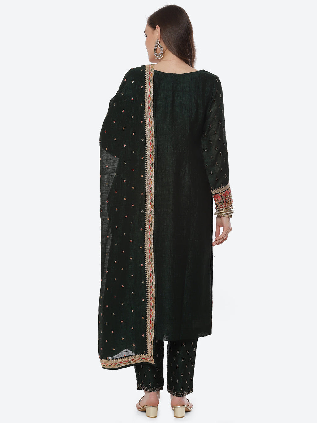 Zari Booti Art Handloom Kurta With Pant Art Silk Dupatta