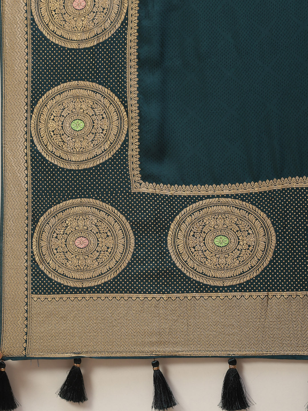 Zari Border Booti Banarasi Woven Saree