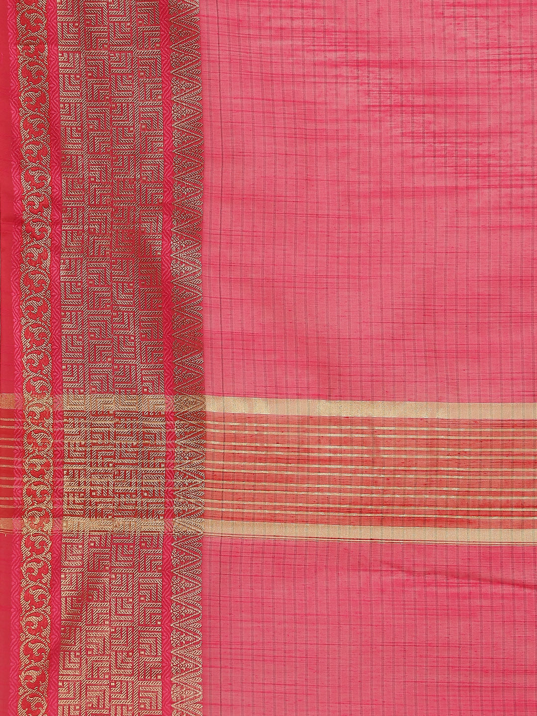 Plain Zari Border Cotton Woven Saree
